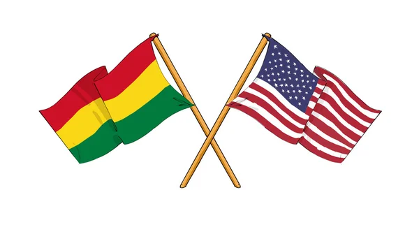 Alianza y amistad americana y boliviana —  Fotos de Stock