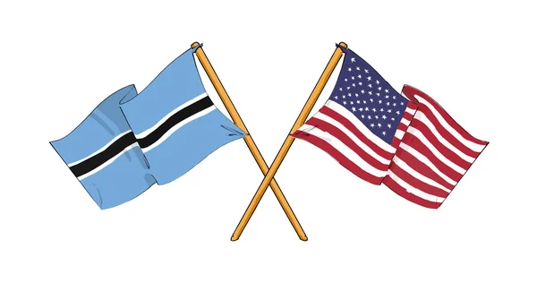 Amerika a botswana - spojenectví a přátelství — Stock fotografie