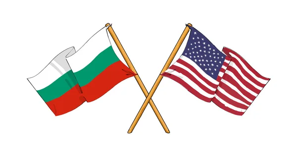 Bulharska a americké spojenectví a přátelství — Stock fotografie