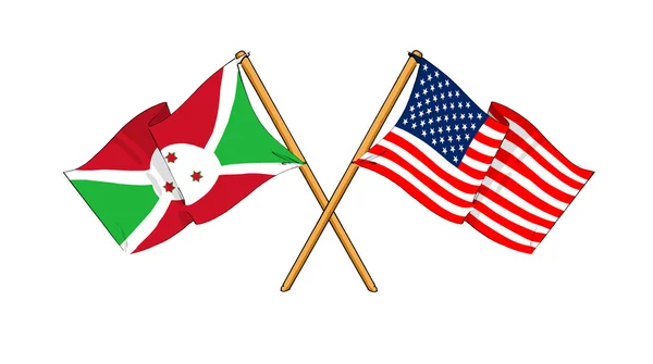 América e Burundi aliança e amizade — Fotografia de Stock