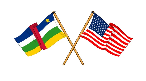Союз и дружба Америки и Центральноафриканской Республики — стоковое фото