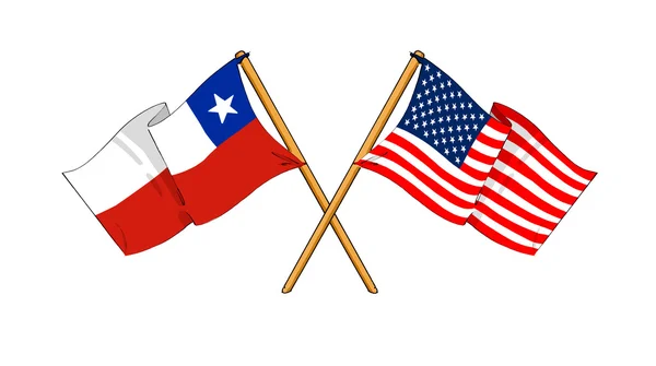 美国和智利的联盟和友谊 — 图库照片