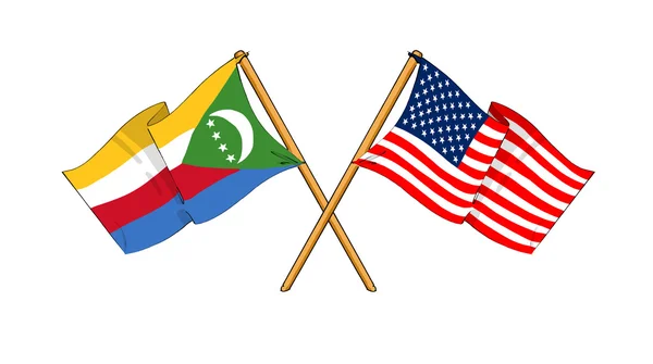 Alianza y amistad América y Comoras —  Fotos de Stock