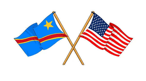 美国和民主共和国刚果联盟和朋友 — 图库照片