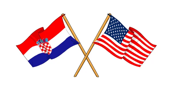 Ameryka i Chorwacja Sojuszu i przyjaźń — Zdjęcie stockowe