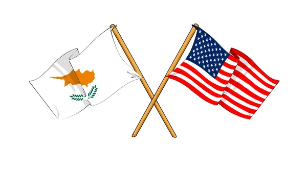 Alianza y amistad América y Chipre — Foto de Stock