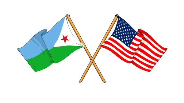 America and Djibouti alliance and friendship — Stock Photo, Image