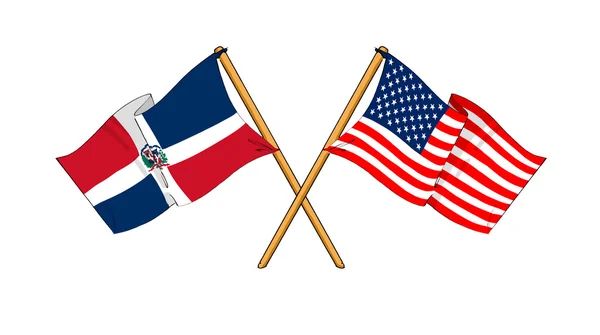 America and Dominican Republic alliance and friendship — Stock Photo, Image