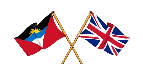 Velká Británie a antigua a barbuda spojenectví a přátelství — Stock fotografie