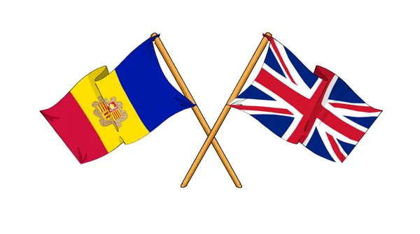 United Kingdom and Andorra alliance and friendship — Stock Photo, Image