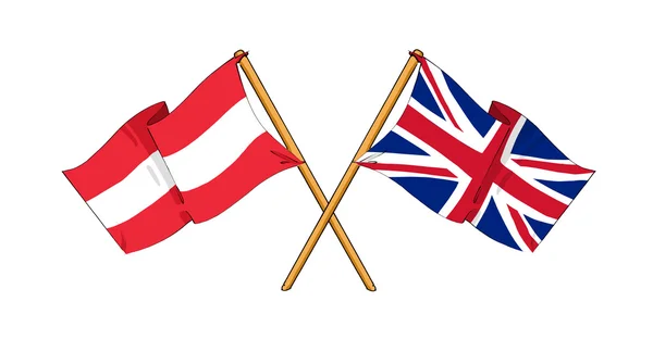 United Kingdom and Austria alliance and friendship — Stock Photo, Image