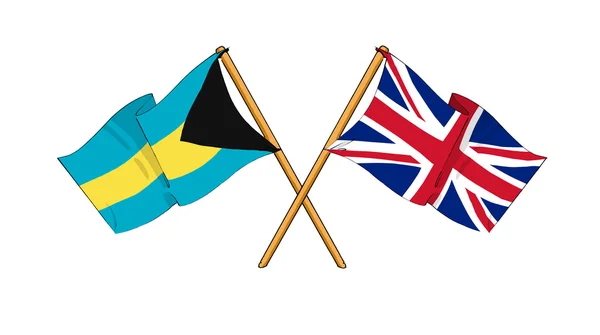 Verenigd Koninkrijk en Bahama's alliantie en vriendschap — Stockfoto