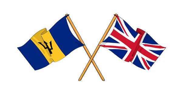 Великобритания и Барбадос - союз и дружба — стоковое фото