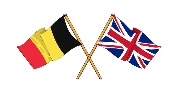 United Kingdom and Belgium alliance and friendship — Stock Photo, Image