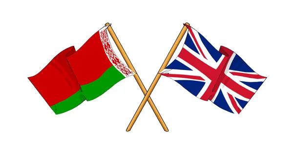 Reino Unido e Bielorrússia aliança e amizade — Fotografia de Stock