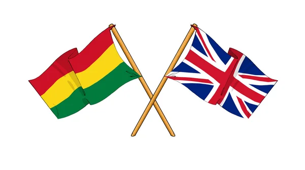 United Kingdom and Bolivia alliance and friendship — Stock Photo, Image