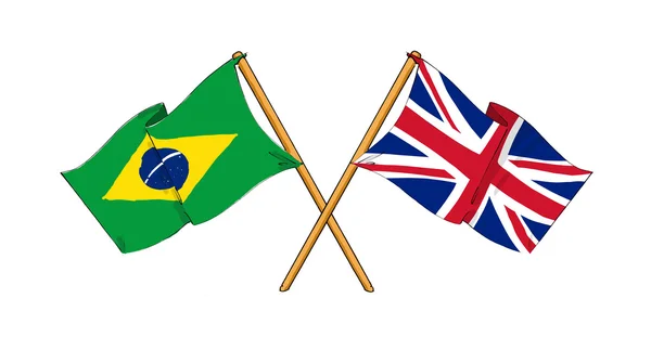 イギリスとブラジリア同盟および友情 — ストック写真