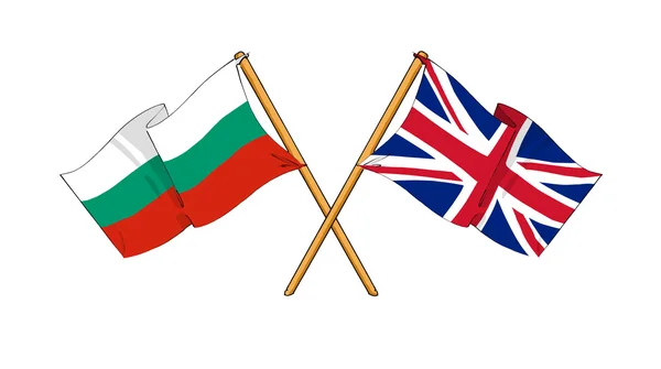 United Kingdom and Bulgaria alliance and friendship — Stock Photo, Image