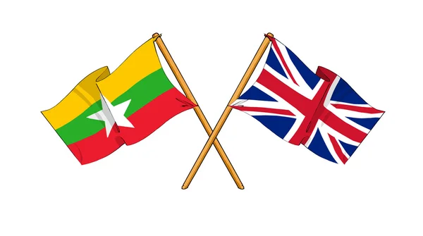 Regno Unito e Birmania alleanza e amicizia — Foto Stock
