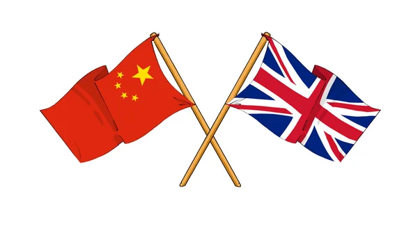 United Kingdom and China alliance and friendship — Stock Photo, Image