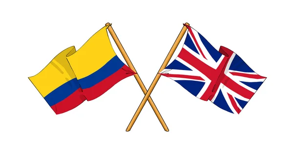 Wielka Brytania i Kolumbia Sojuszu i przyjaźń — Zdjęcie stockowe