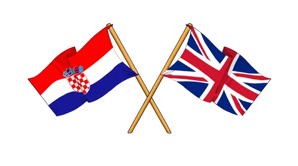 United Kingdom and Croatia alliance and friendship — Stock Photo, Image