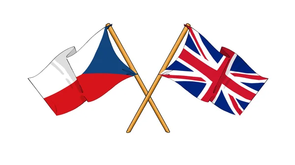 Velká Británie a České republiky spojenectví a přátelství — Stock fotografie
