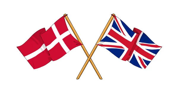 Vereinigtes Königreich und dänische Allianz und Freundschaft — Stockfoto