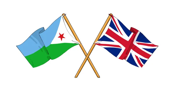 United Kingdom and Djibouti alliance and friendship — Stock Photo, Image