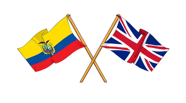 United Kingdom and Ecuador alliance and friendship — Stock Photo, Image