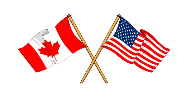 Союз и дружба Америки и Канады Стоковая Картинка