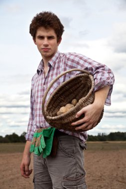 Young handsome farmer clipart