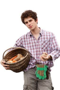 Young agriculturist isolated on white background clipart