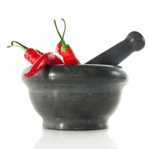 Mortel en Spaanse peper — Stockfoto