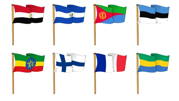 Ręcznie rysowane flagi świata - litery e, f & g Obrazek Stockowy