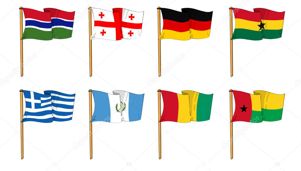 Hand-drawn Flags of the World - letter G