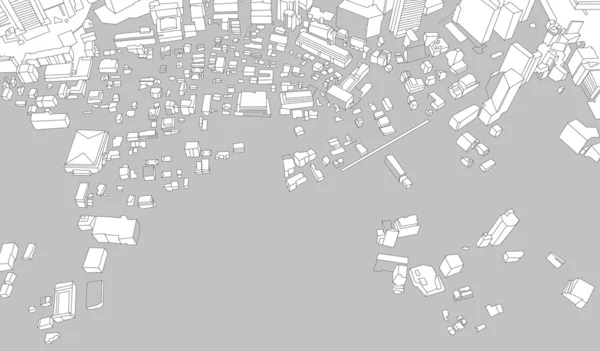 Abstract hand-drawn city architecture perspective urban map back — Stock Photo, Image
