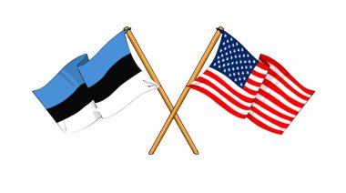 America and Estonia alliance and friendship clipart
