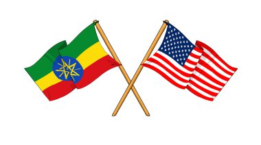 America and Ethiopia alliance and friendship clipart