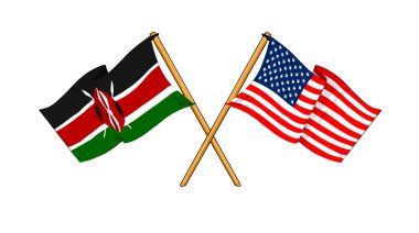 America and Kenya alliance and friendship clipart