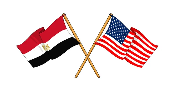 America and Egypt alliance and friendship — Stock Photo, Image