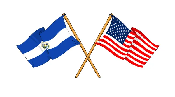 America and El Salvador alliance and friendship — Stock Photo, Image
