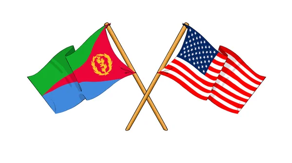 America and Eritrea alliance and friendship — Stock Photo, Image