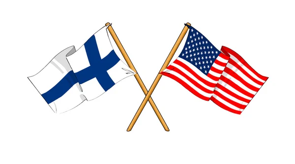 Amerika und Finnland Allianz und Freundschaft — Stockfoto