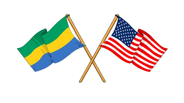 America and Gabon alliance and friendship — Stock Photo, Image