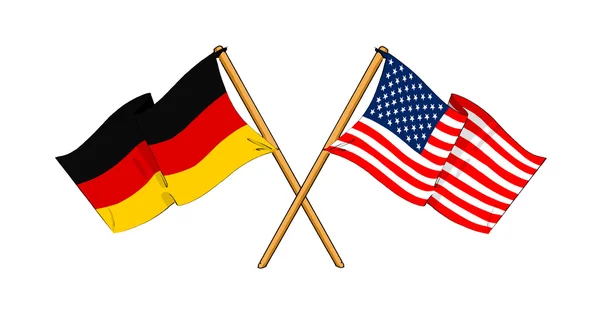 Sojuszu Ameryki i Niemiec i przyjaźń — Zdjęcie stockowe