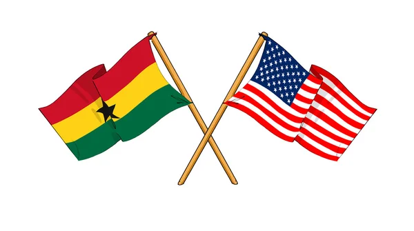 America and Ghana alliance and friendship — Stock Photo, Image