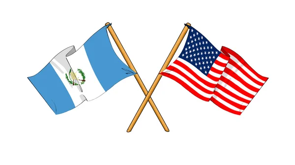 America and Guatemala alliance and friendship — Stock Photo, Image