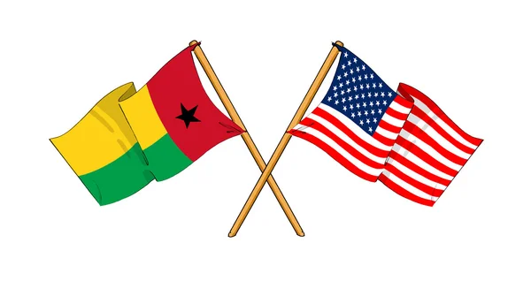 America and Guinea-Bissau alliance and friendship — Stock Photo, Image