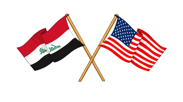 America and Iraq alliance and friendship — Stock Photo, Image